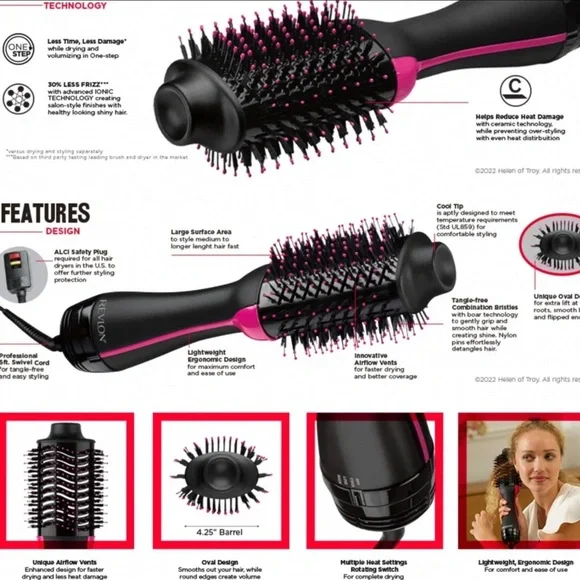 Revlon Salon One-Step Hair Dryer and Volumizer NEW, NO BOX - Picture 4 of 8